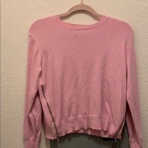 Forever 21 pink sweater with zipper detail